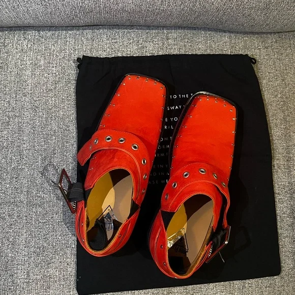 NEW John Fluevog Floyt leather slip on buckle shoes men size 5 women 7 - Picture 3 of 9